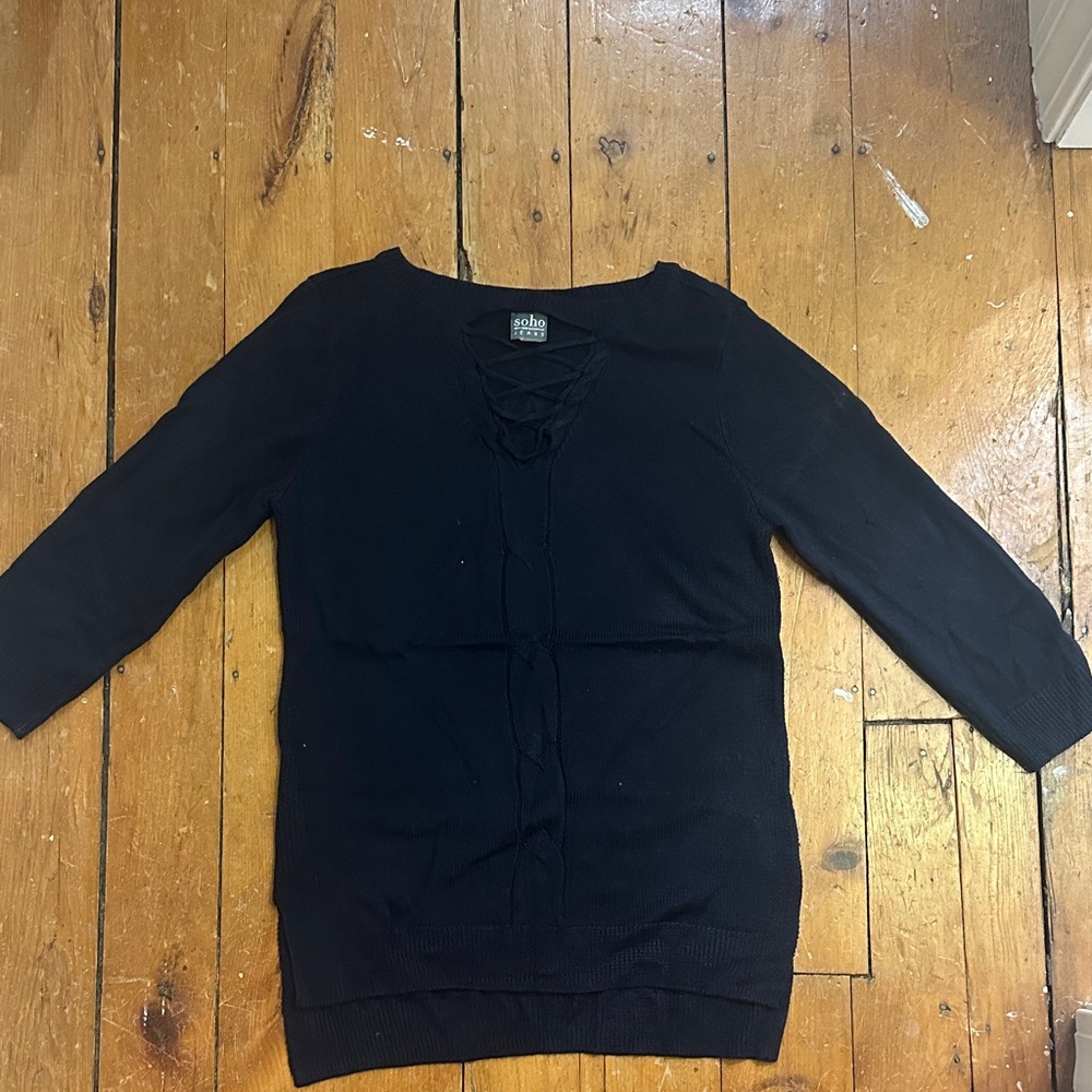 Navy 3/4 Sleeve Sweater